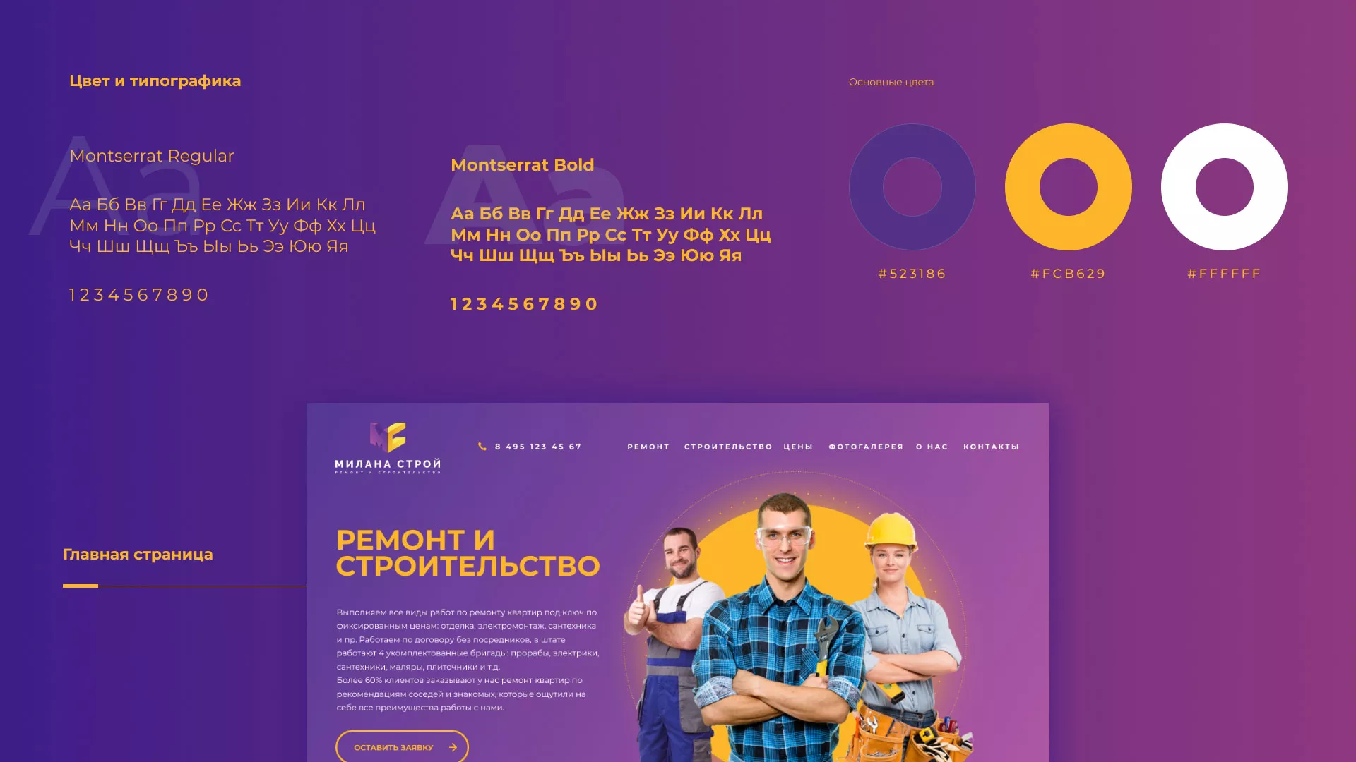 Разработка сайта строительной компании «Милана-Строй» в Малгобеке