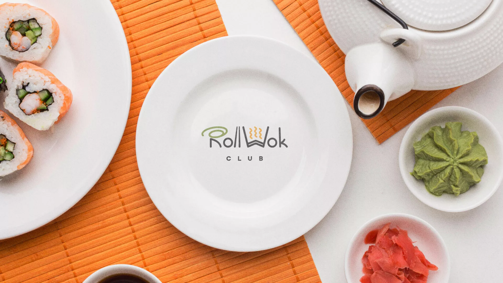 Разработка логотипа и фирменного стиля в Малгобеке для суши-бара «Roll Wok Club» Разработка логотипа и фирменного стиля в Малгобеке для суши-бара «Roll Wok Club»